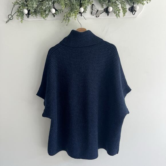 The White Company Navy Blue Polo Neck Batwing Sleeve Sweater Size US 12 153237 - Picture 2 of 3